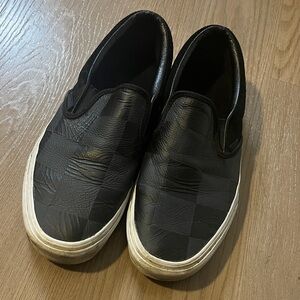 Vans Black Leather Slip-On